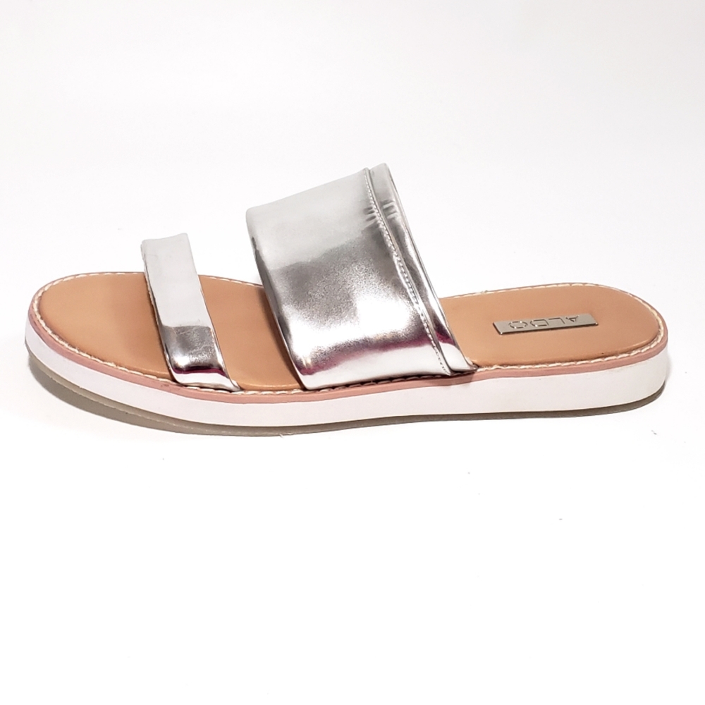 ALDO Silver Double Strap Sandals